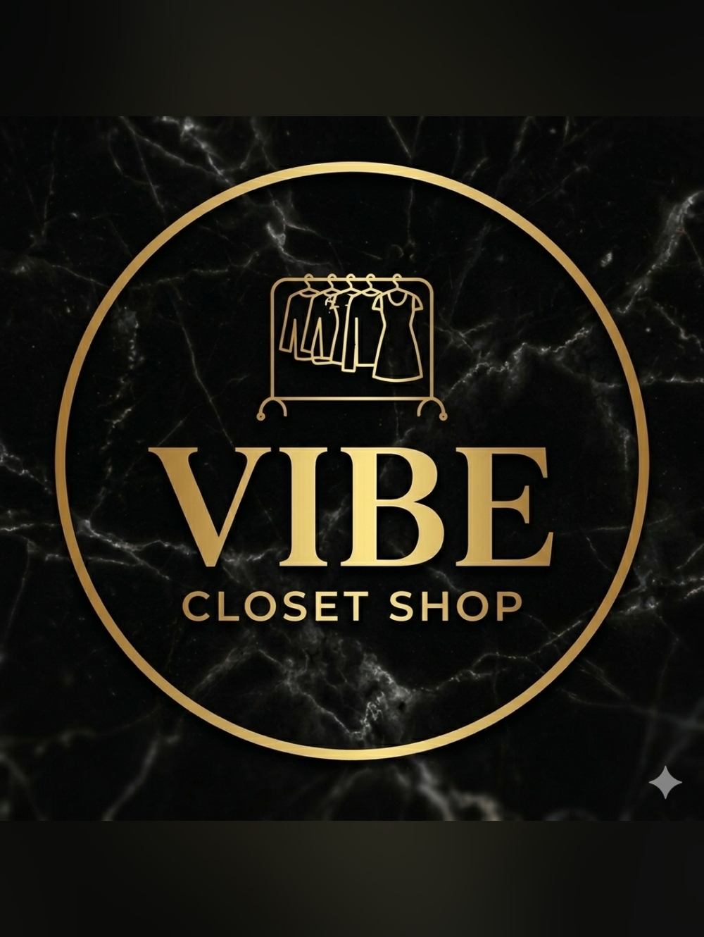 Vibe Gold Logo on Black Marble